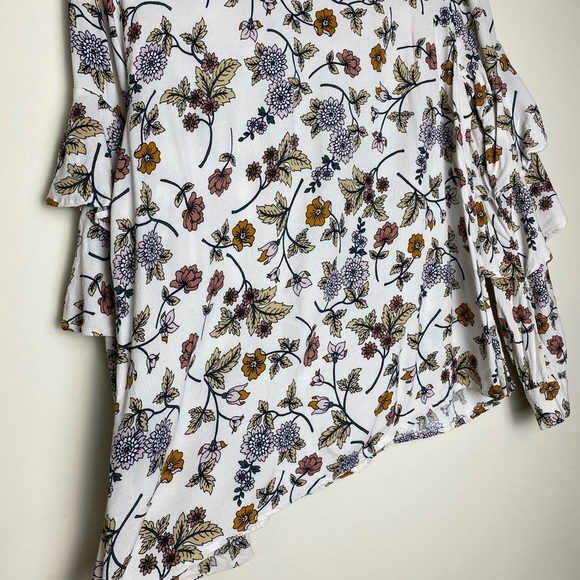 Sanctuary Womens Tilly Floral Print Flounce Sleeves Blouse Size Medium - Picture 9 of 10